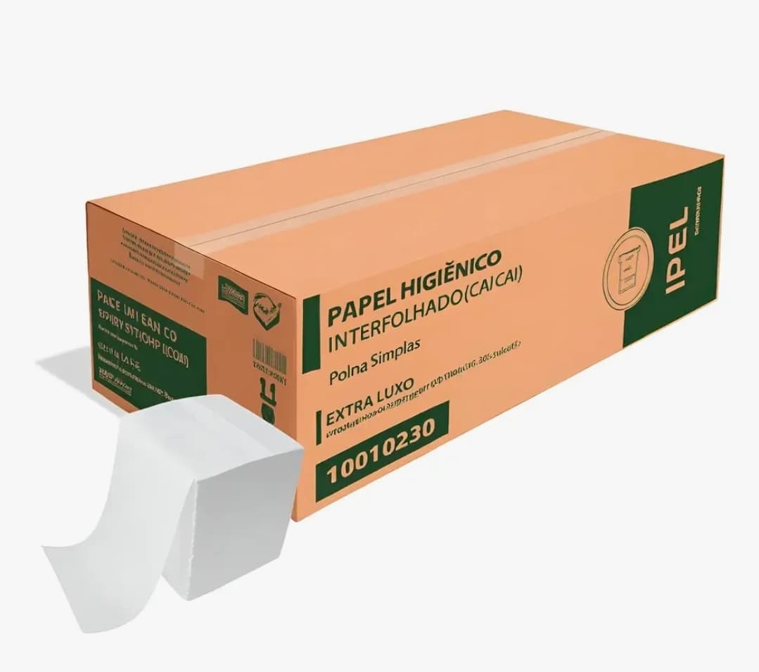 PAPEL HIGIÊNICO INTERFOLHA CELULOSE FOLHA DUPLA COM 6000 TOP PAPER