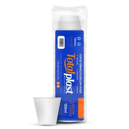 COPO DE ISOPOR TÉRMICO 120ML COM 20 TOTAL PLAST