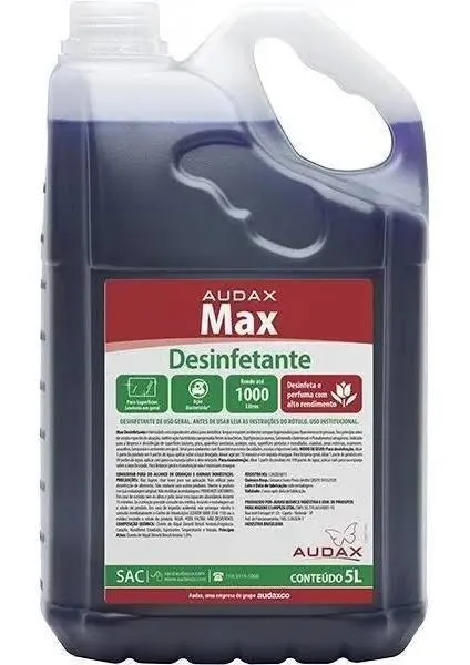 DESINFETANTE FLORAL CONCENTRADO 5LTS MAX AUDAX