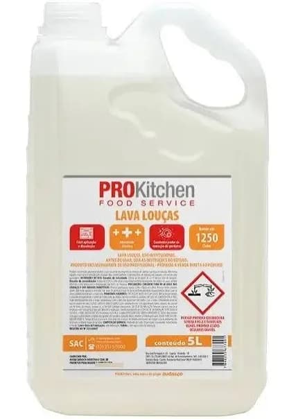 DETERGENTE PARA LAVA LOUÇAS 5 LTS PROKITCHEN AUDAX