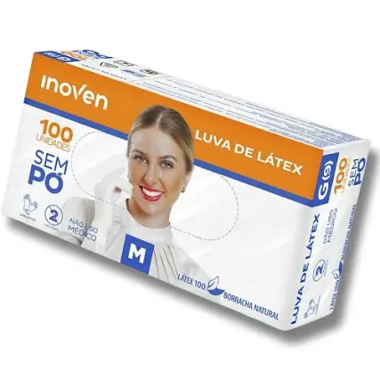 LUVA DE LÁTEX SEM PÓ TAM G COM 100