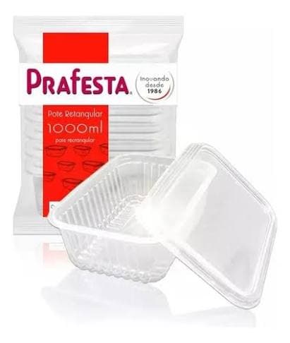 POTE RETANGULAR 1000ML CAIXA COM 6X24 PRAFESTA