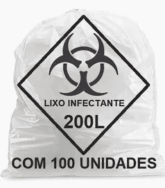 SACO DE LIXO INFECTANTE 200LTS COM 100